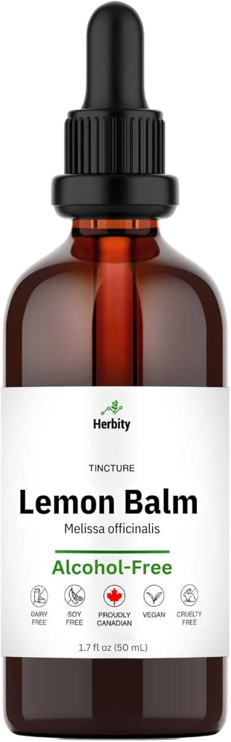 Lemon Balm Tincture  Alcohol-Free Herbal Supplement For Relaxation, Calm & Digestive Support  Vegan, Glycerin-Based Extract  1.7 Fl Oz (50 Ml)