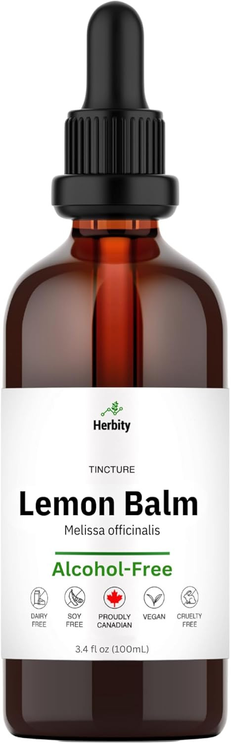 Lemon Balm Tincture  Alcohol-Free Herbal Supplement For Relaxation, Calm & Digestive Support  Vegan, Glycerin-Based Extract  3.4 Fl Oz (100 Ml)