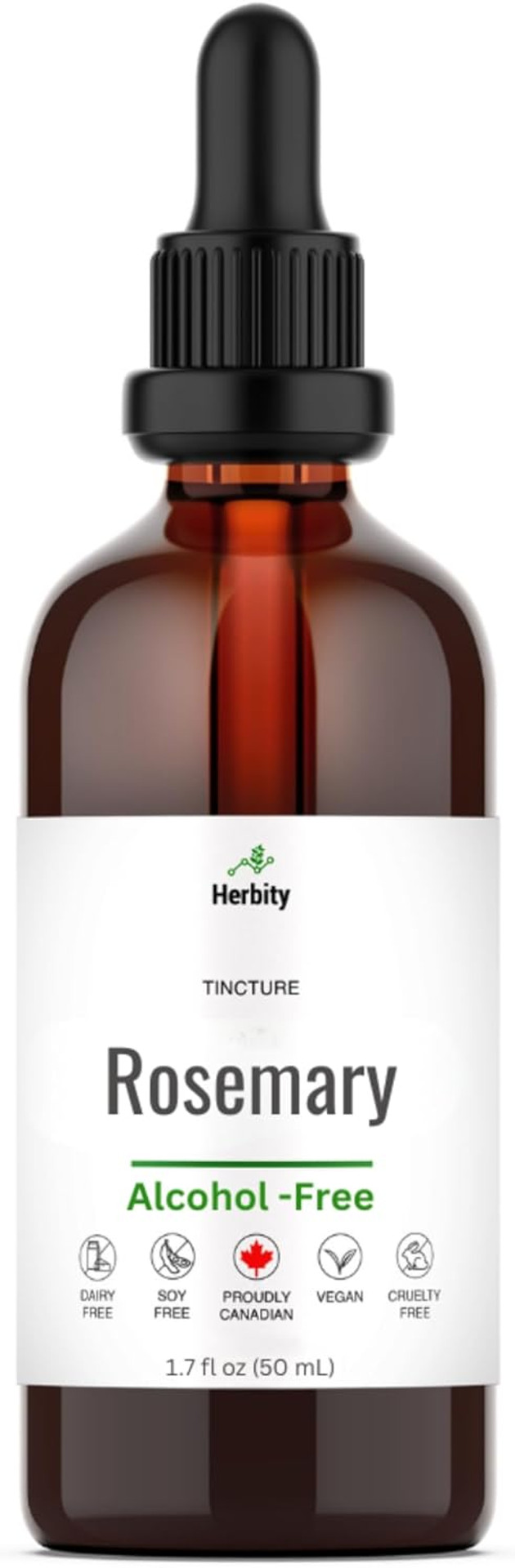 Rosemary Tincture  Alcohol-Free Herbal Extract For Focus, Circulation & Digestive Support  Vegan, Non-Gmo, Glycerin-Based Supplement  1.7 Fl Oz (50 Ml)