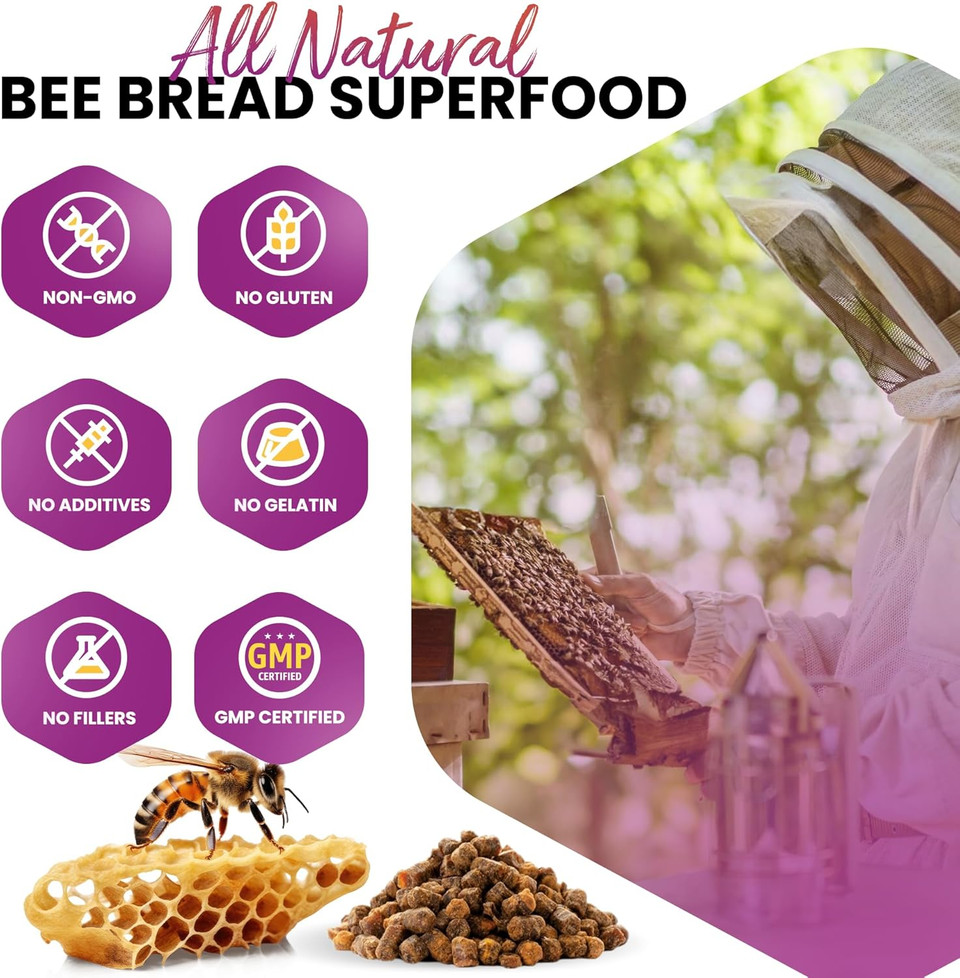 Bee Bread & Royal Jelly Capsules Natural Superfood Bundle