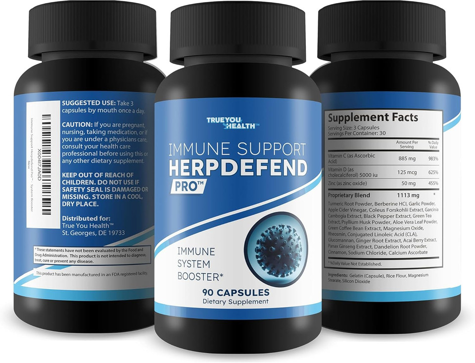 Immune Support Herpdefend Pro - Our Best Immune System Booster Pills - Immunity Wellness Pills Immune Support Capsules - Immune Capsules - Our Best Immune Pills Vitamin D Zinc C Natural Herpafend