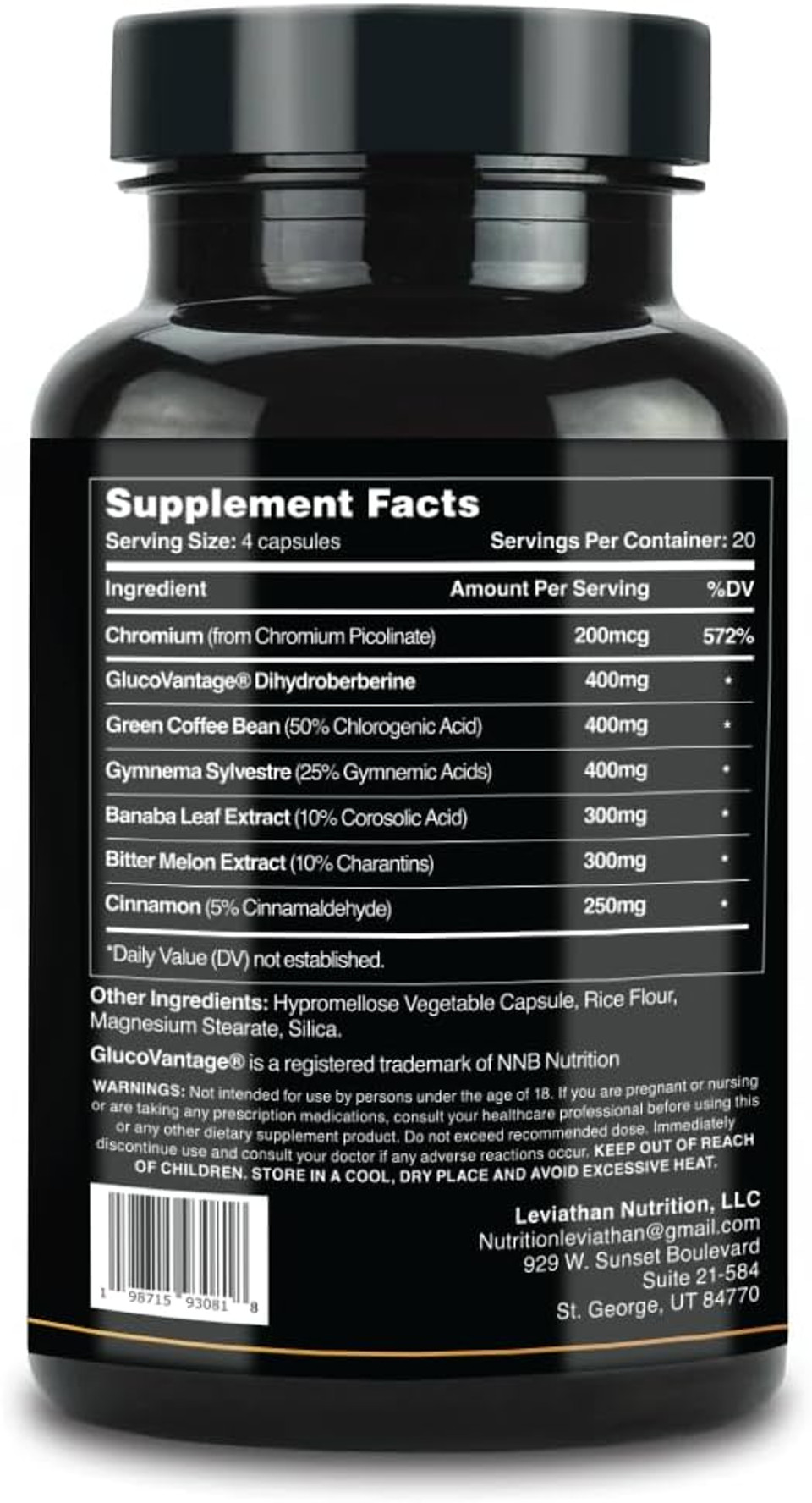 Leviathan Glucosurge, Gda With 400Mg Glucovantage Dihydroberberine