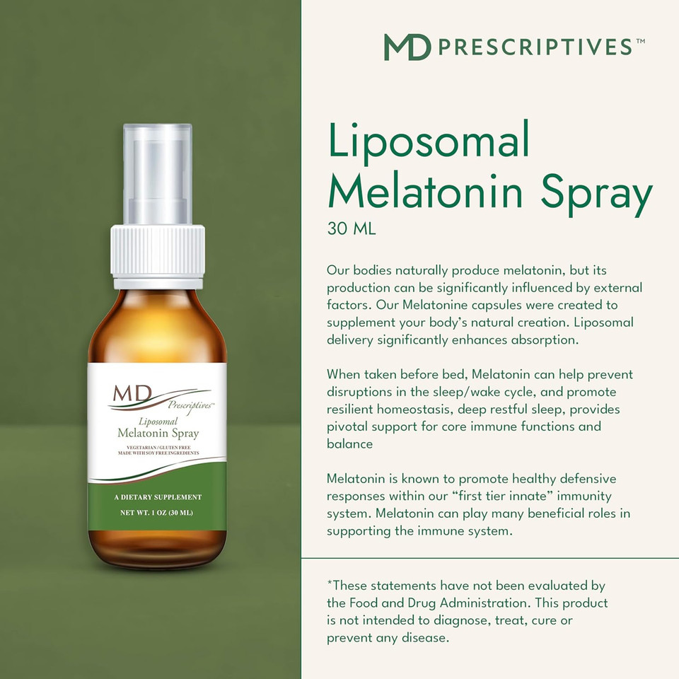 Liposomal Melatonin Dietary Supplement 3Mg Spray - Enhanced Absorption To Help Encourage Restful, Regular Sleep - Suitable For Vegetarians - 75 Servings - 30 Ml