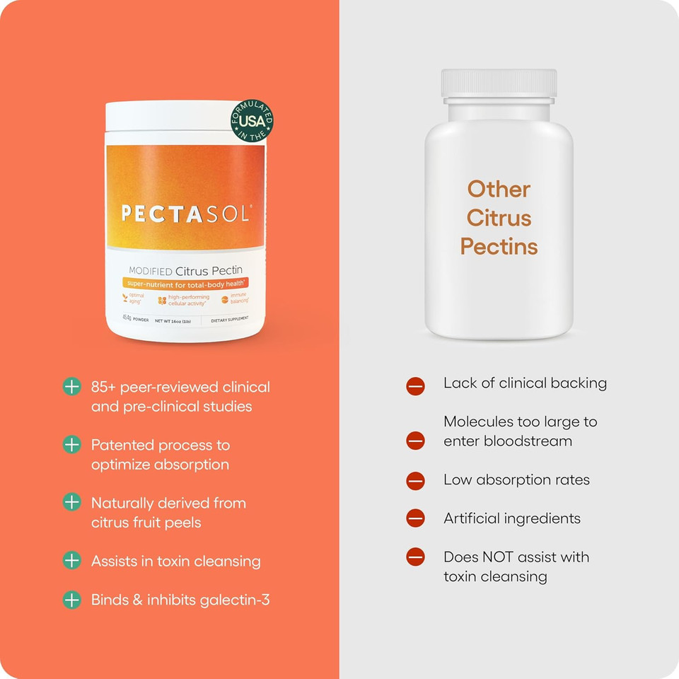 Pectasol Modified Citrus Pectin  184G Berry Powder  Total-Body Health Supplement To Support The Heart, Immune System, Inflammation Response & Healthy Aging + Maintain Healthy Galectin-3 Levels