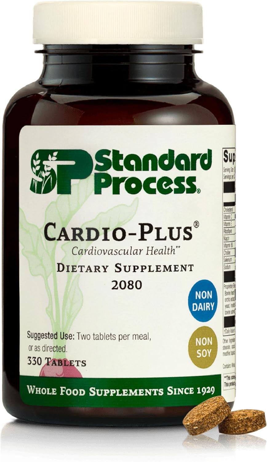 Standard Process Cardio-Plus - Antioxidant Support - Heart Health, Circulation & Blood Flow Supplement With Vitamin B6, Niacin & Riboflavin - Energy Metabolism Supplement - 90 Tablets