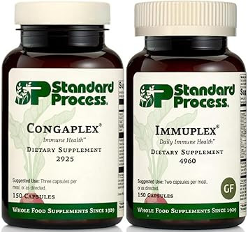 Standard Process Immune Support Bundle - Immuplex & Congaplex Supplement Set - Dietary Supplements For Immune System Health Support - Gluten-Free Supplements With Ribonucleic Acid & Vitamin C