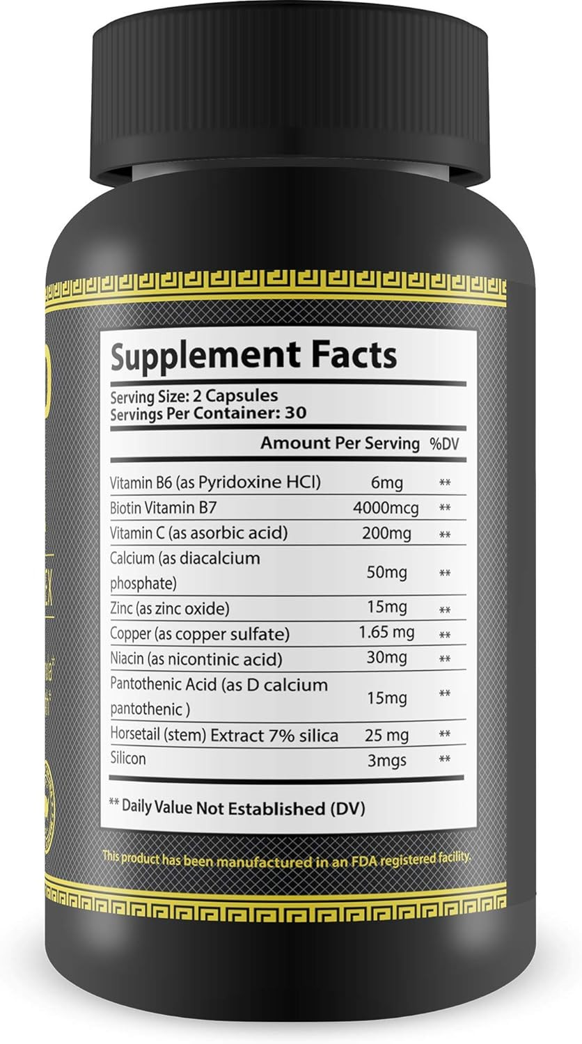 The Beard Czar-Facial Hair Complex- Highly Effective Mens Formula- Supports Natural Hair Growth-Improve Beard Quality And Nourishment-60 Capsules