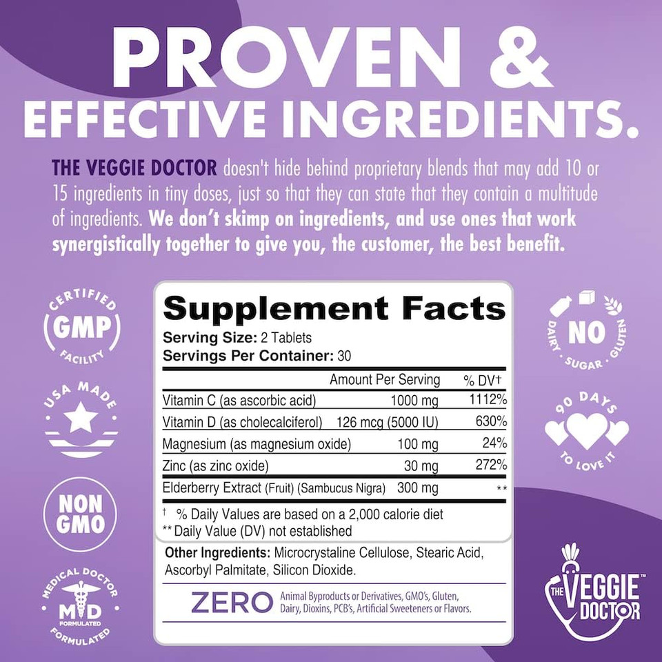 Immune Support Supplement (60 Tablets) - All Natural, Vegan  Elderberry, Zinc, Vitamins C, D3 For Immune System Boost  Immunity Supplement With Magnesium For Daily Immune Support Immune Support Supplement (60 Tablets) - All Natural, Vegan  Elderberry, Zinc, Vitamins C, D3 For Immune System Boost  Immunity Supplement With Magnesium For Daily Immune Support