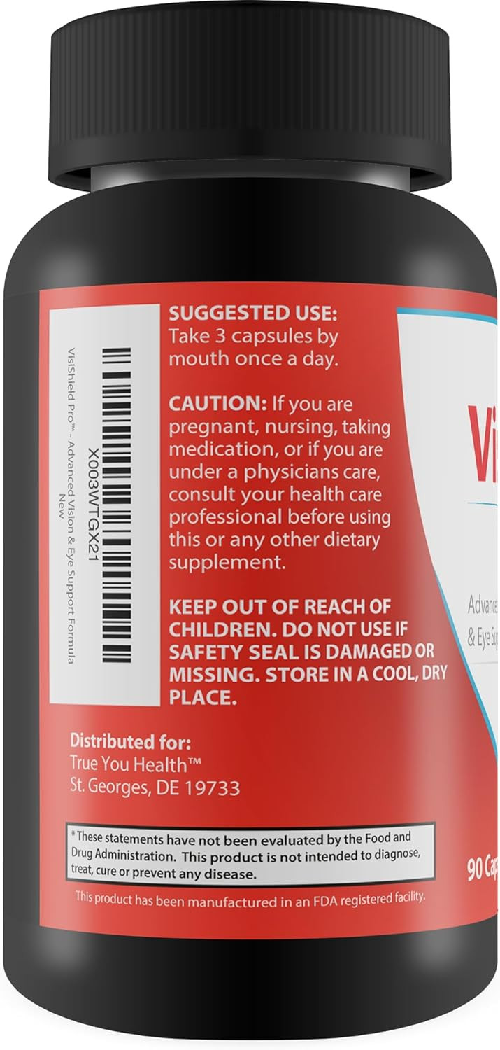 Visishield Pro - Vision Supplement - Advanced Vision & Eye Support Formula - Promote Macula, Retina, & Ocular Health - Support Clear Vision - Antioxidant Eye Cell Support - Help Reduce Blurred Vision