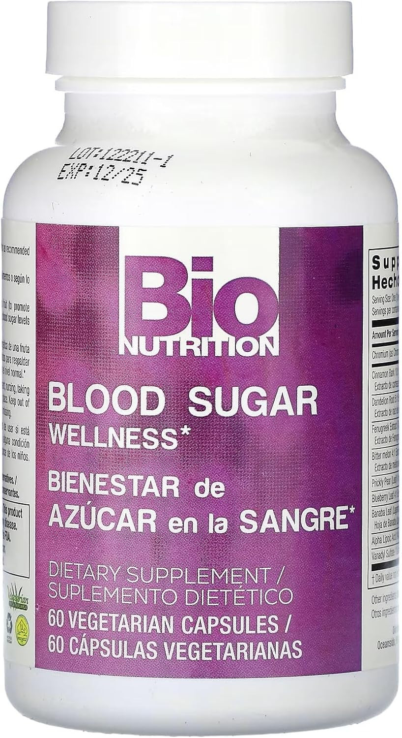 Bio Nutrition - Blood Sugar Wellness - 60 Vegetarian Capsules
