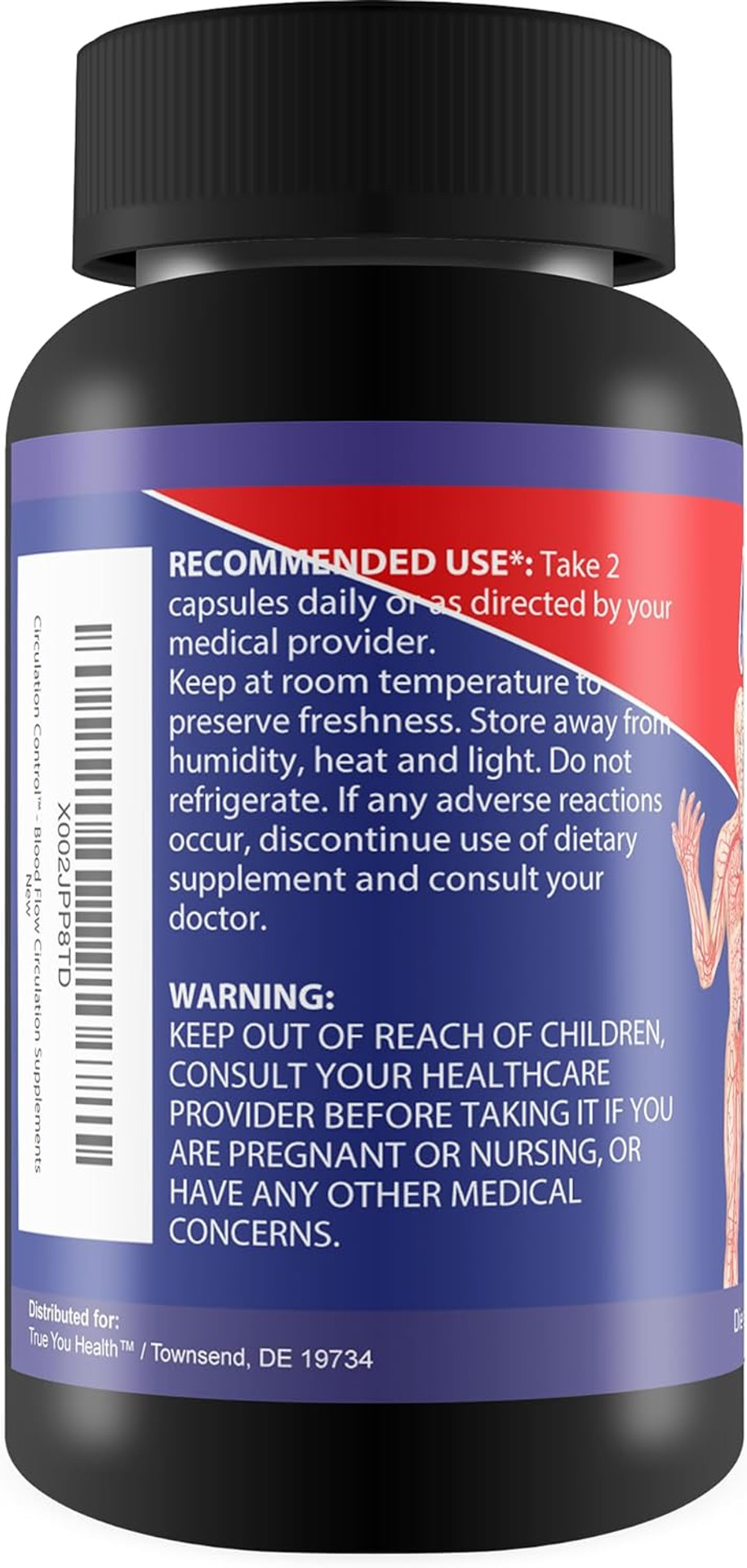 Circulation Control - Blood Flow Improvement - Body & Leg Circulation Supplements - Blood Circulation Supplement - L-Arginine Formula For A Circulation Boost - Poor Circulation Supplements