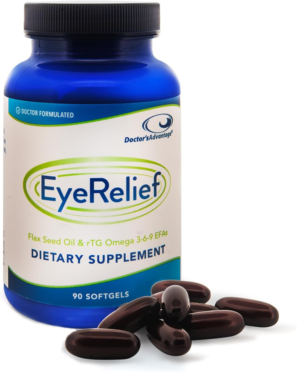DoctorS Advantage Eye Relief Supplement - 90 Softgels, 1-Month Supply - Natural Triglyceride Omega 3 Fish Oil For Retinal Gland Support