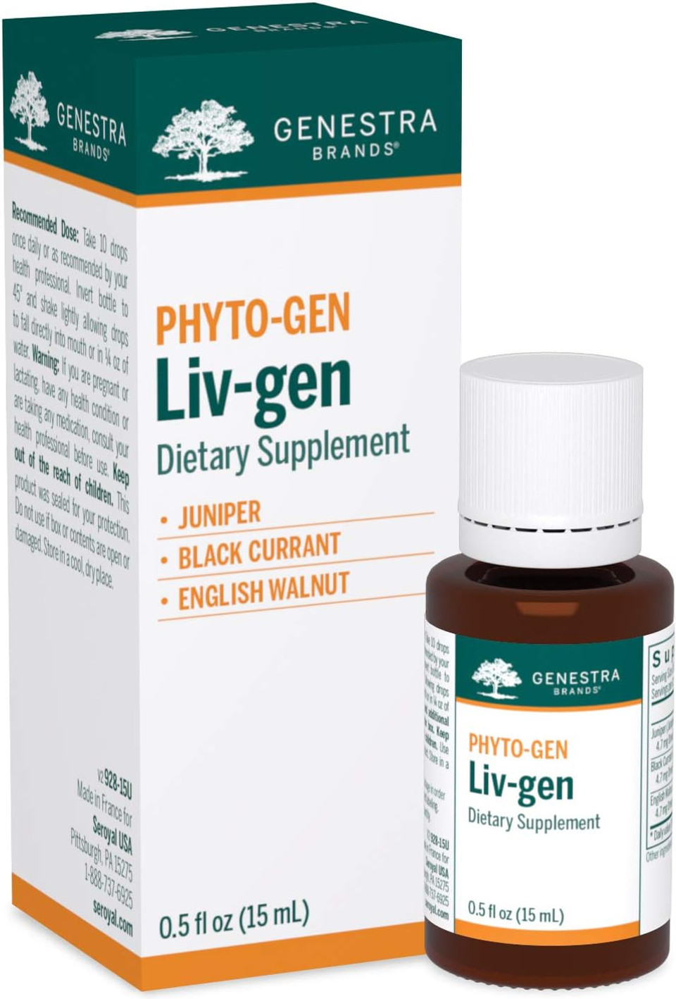 Genestra Brands Liv-Gen | Juniper, Black Currant, And English Walnut Herbal Supplement | 0.5 Fl. Oz Genestra Brands Liv-Gen | Juniper, Black Currant, And English Walnut Herbal Supplement | 0.5 Fl. Oz