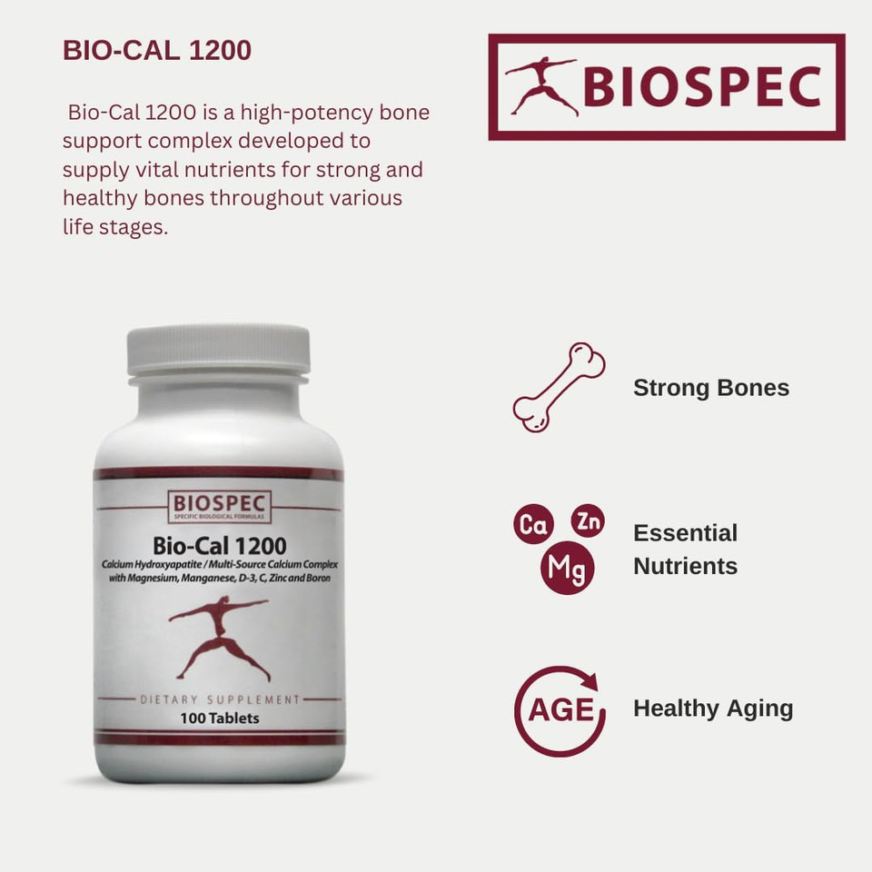 Bio-Cal 1200  Superior Bone Support Complex W/ Mcha, Vitamin D3, Vitamin K2 (Mk-7), Magnesium, Zinc, And Other Nutrients