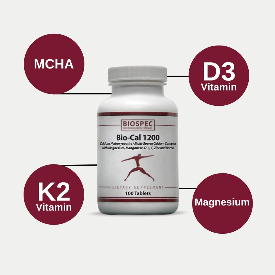 Bio-Cal 1200  Superior Bone Support Complex W/ Mcha, Vitamin D3, Vitamin K2 (Mk-7), Magnesium, Zinc, And Other Nutrients