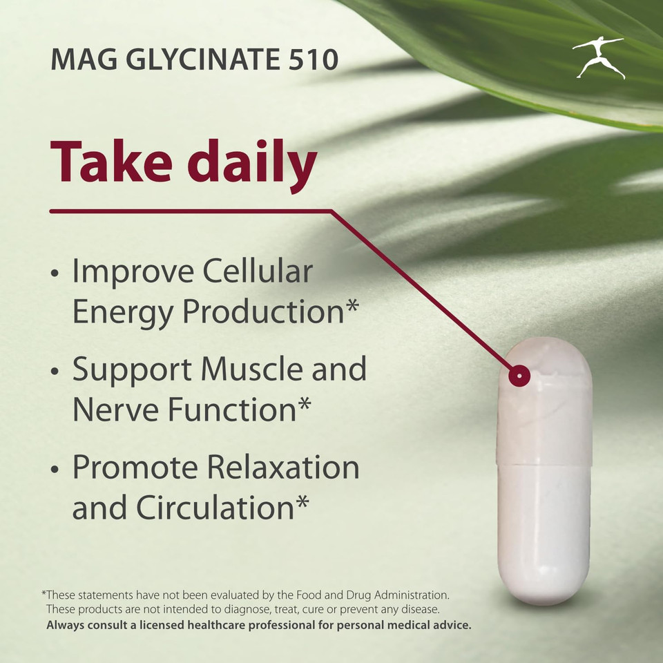 Mag Glycinate 510  Magnesium Glycinate  Nutritional Supplement For Stress, Heart Health, Nerves, Muscles, Energy, And Metabolism* - (100 Capsules)