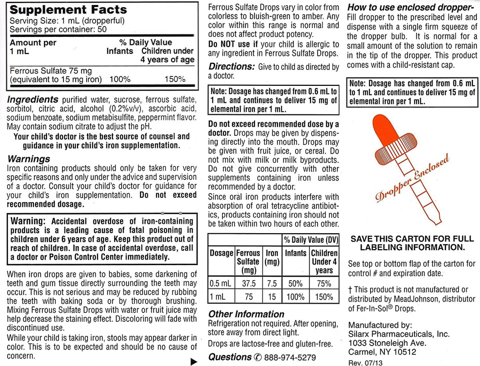 Ferrous Sulf Drops 15Mg/Ml*Sil 50 Ml