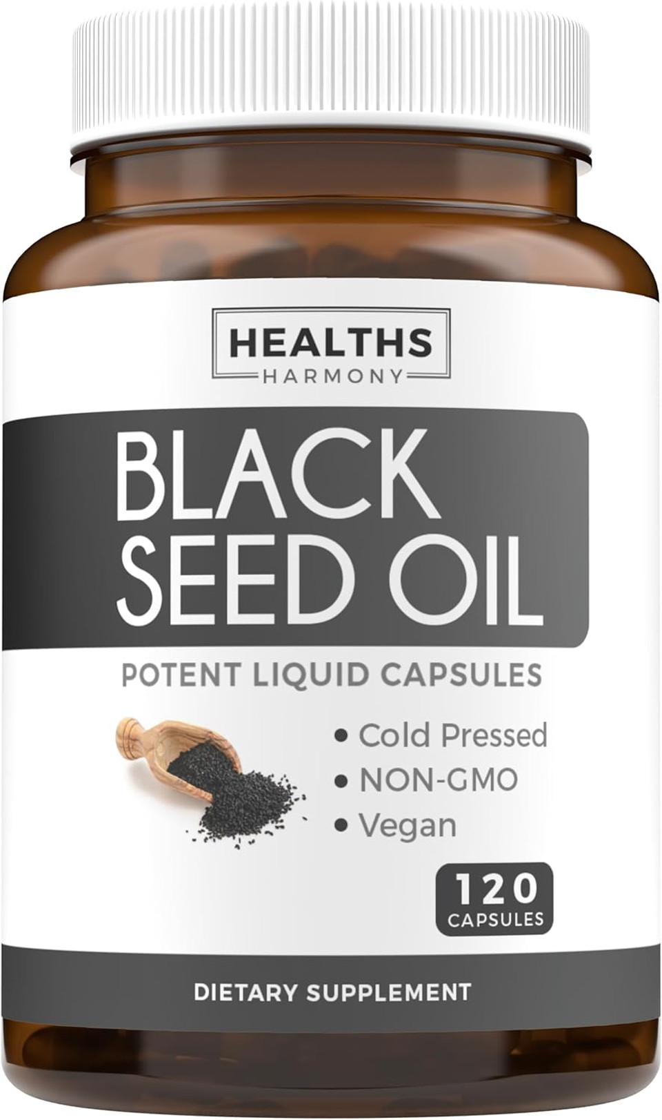 Cold-Pressed Black Seed Oil Capsules - Vegan Non-Gmo Nigella Sativa Black Seed Oil Supplement With Omega 3 Dha For Full Body Wellness & Brain Support - Vegan Omega 3 & Thymoquinone-Rich (1 Month)
