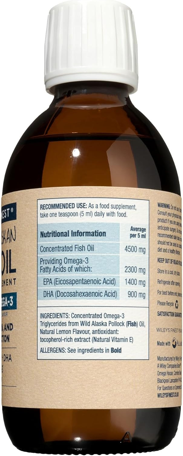 WileyS Finest Wild Alaskan Fish Oil Peak Omega-3 Liquid Supplement - 2300Mg Epa And Dha Omega-3S - Lemon Flavor - 4.23 Oz (25 Servings)