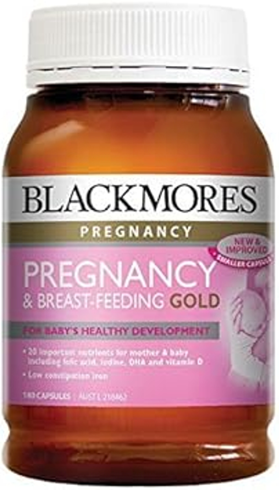Blackmores Pregnancy & Breastfeeding Gold 180 Caps Health Supplement Essential Nutrients For Mother And Baby, Dha Fish Oil