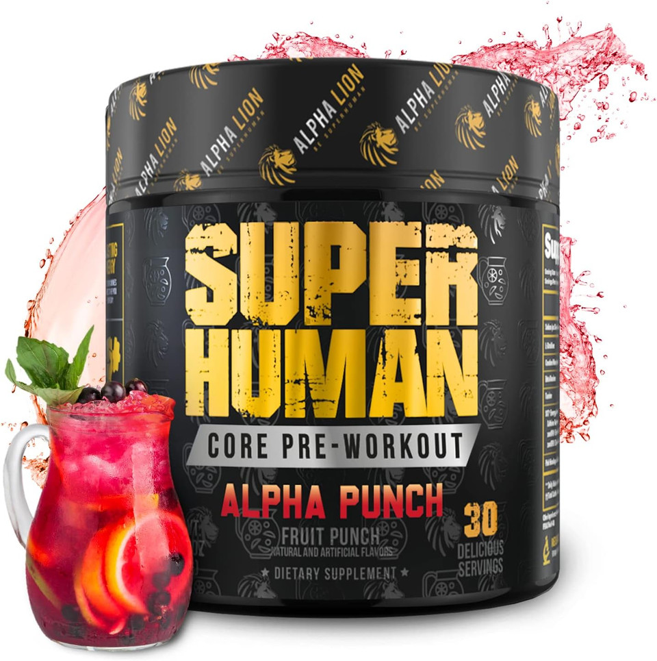 Alpha Lion Core Pre Workout Powder With Creatine For Performance, Beta Alanine For Muscle, L-Citrulline For Pump & Tri-Source Caffeine For Sustained Energy (60 Servings, Alpha Punch Flavor)
