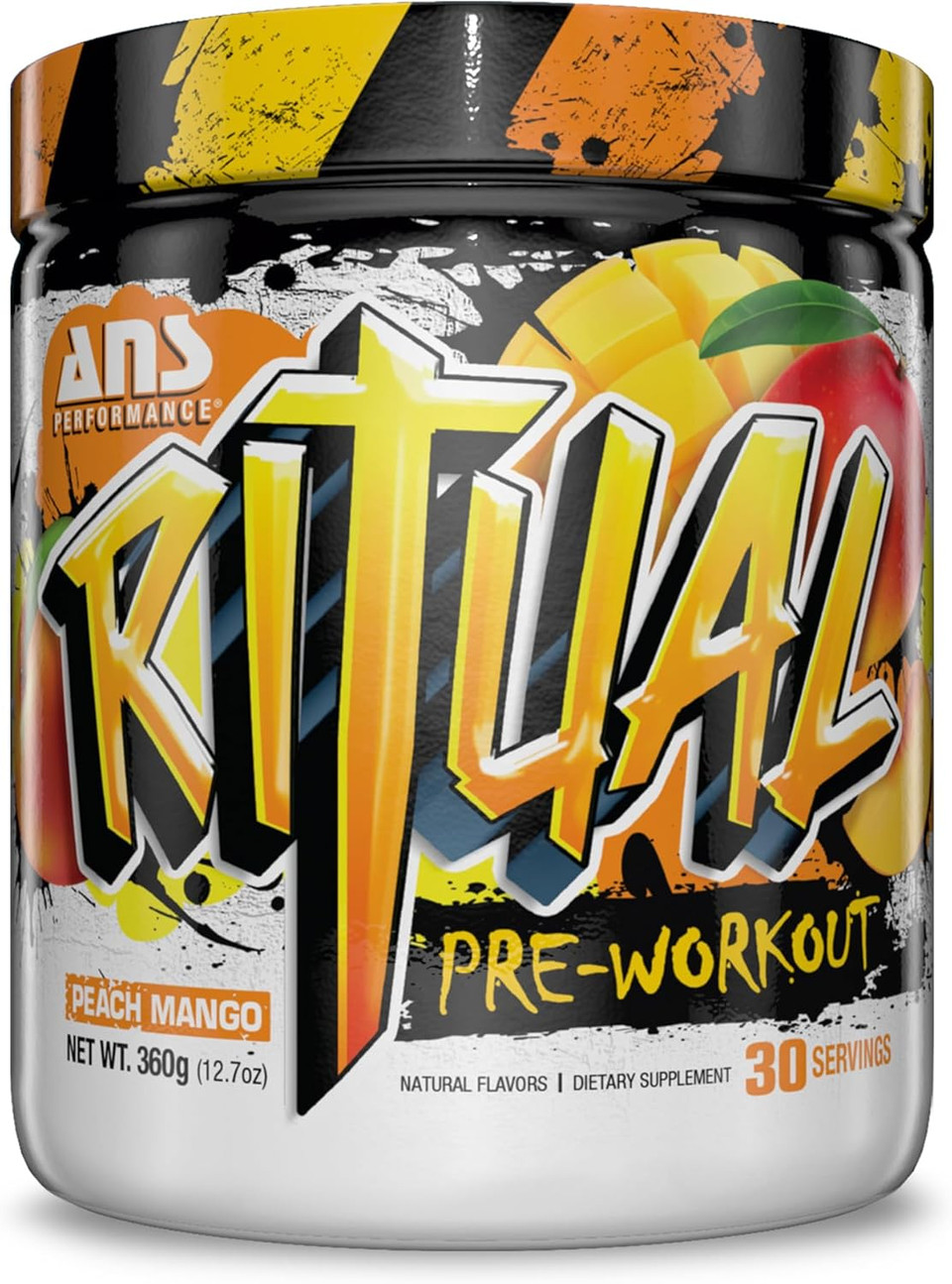 Ritual Pre Workout (30 Servings, 12.7 Oz) - Complete Preworkout Formula - Energy, Focus, & Strength - Increase Power Output & Workout Volume - Endurance & Stamina (Peach Mango)