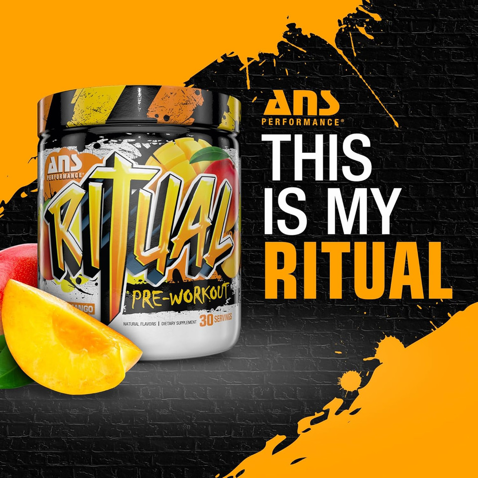 Ritual Pre Workout (30 Servings, 12.7 Oz) - Complete Preworkout Formula - Energy, Focus, & Strength - Increase Power Output & Workout Volume - Endurance & Stamina (Peach Mango)