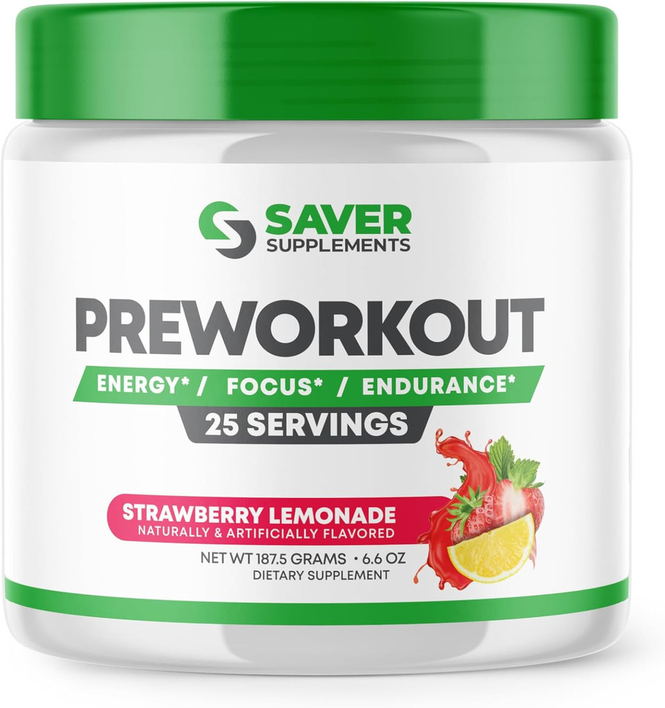 Pre Workout Powder With Beta Alanine, Creatine Monohydrate, Bcaa, L Citrulline, L Arginine And Caffeine - Strawberry Lemonade Flavor - 25 Servings Pre Workout Powder With Beta Alanine, Creatine Monohydrate, Bcaa, L Citrulline, L Arginine And Caffeine - Strawberry Lemonade Flavor - 25 Servings