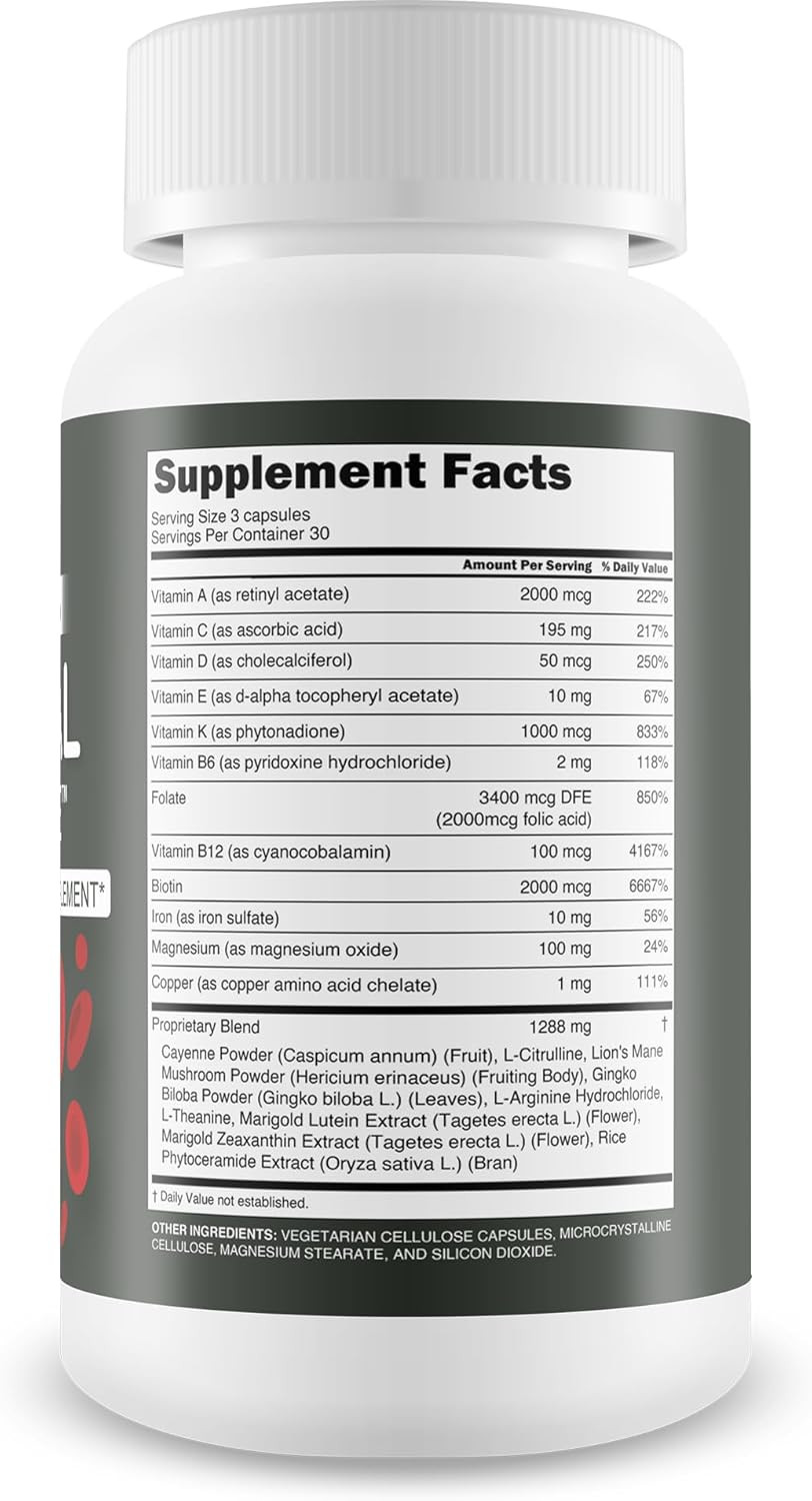 Blood Flow Primal Volume - Our Best Blood Flow Support Supplement - Increase Blood Flow Circulation Support - Advanced Blood Flow Vasodilator Nitric Oxide Supplement - Best Nitric Oxide Booster Pills