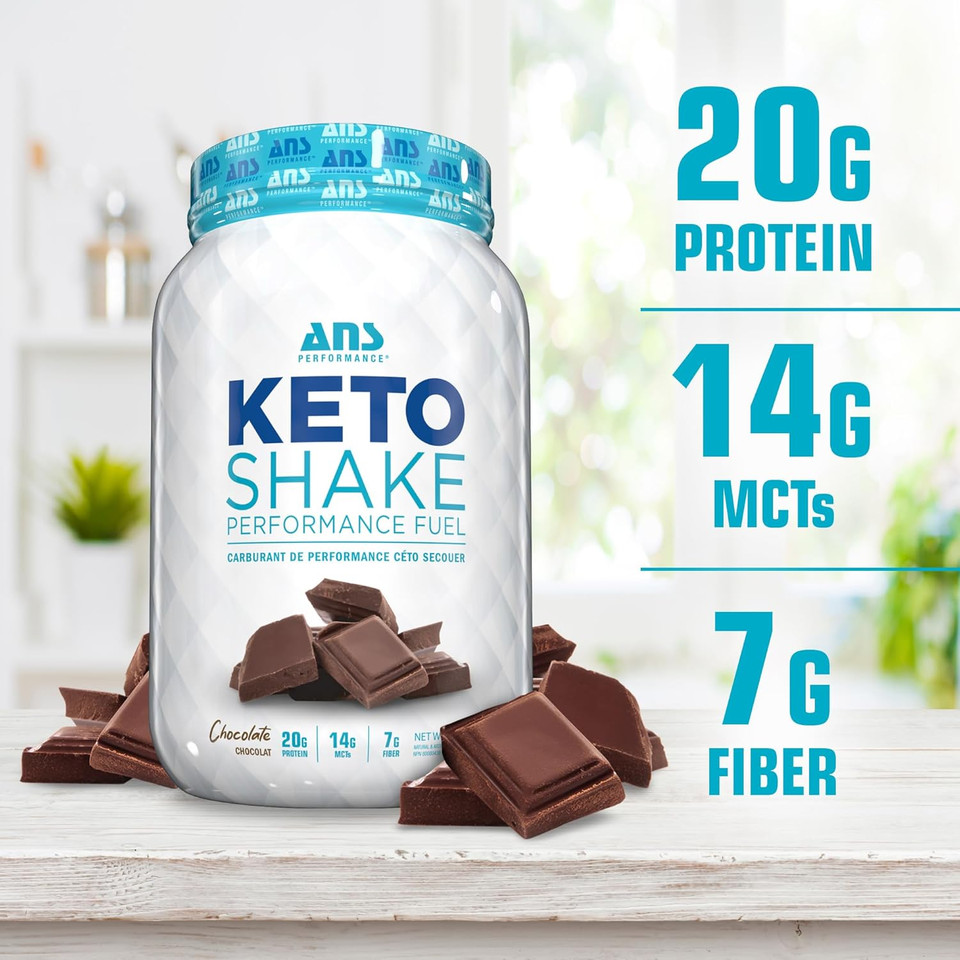 Ketosys Protein Powder - Low Carb Shake - Gluten Free - Delicious Taste - Healthy Fats - Ready To Mix Drink (Chocolate)