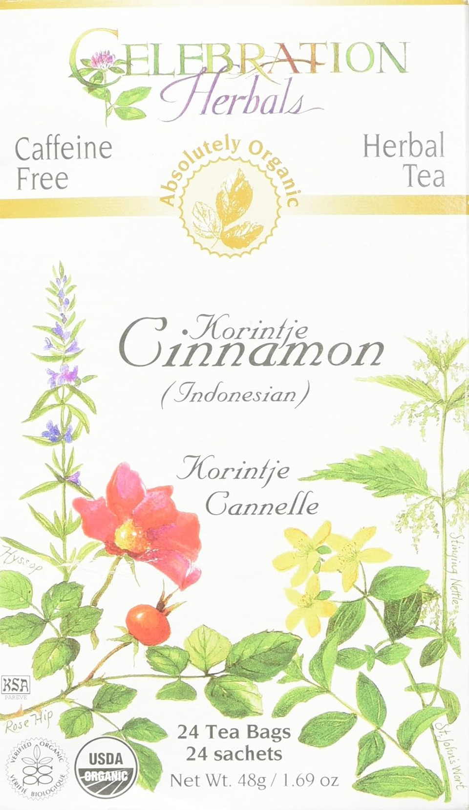 Celebration Herbals Cinnamon Korintje Tea Organic 24 Bag, 0.02 Pound