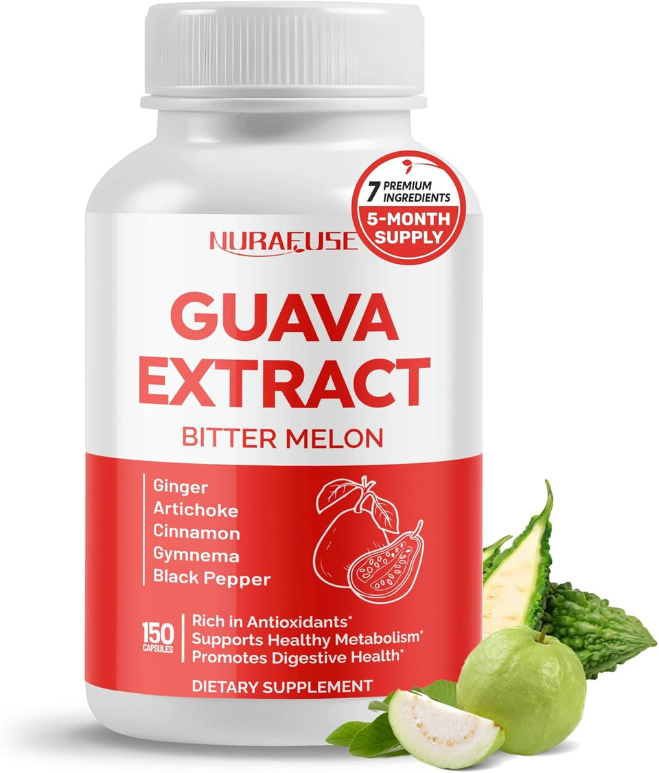 Guava Extract & Bitter Melon  Rich In Antioxidants, Supports Healthy Metabolism & Digestive Health  With Ginger, Artichoke, Cinnamon, Gymnema & Black Pepper  150 Capsules