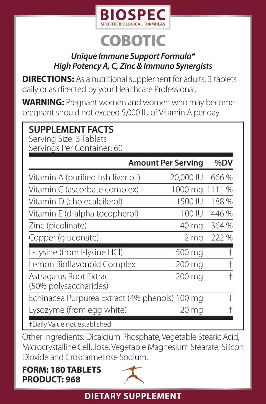 Cobotic - Immune Support Supplement - Vitamin A, Vitamin C, Vitamin D, Vitamin E, Zinc