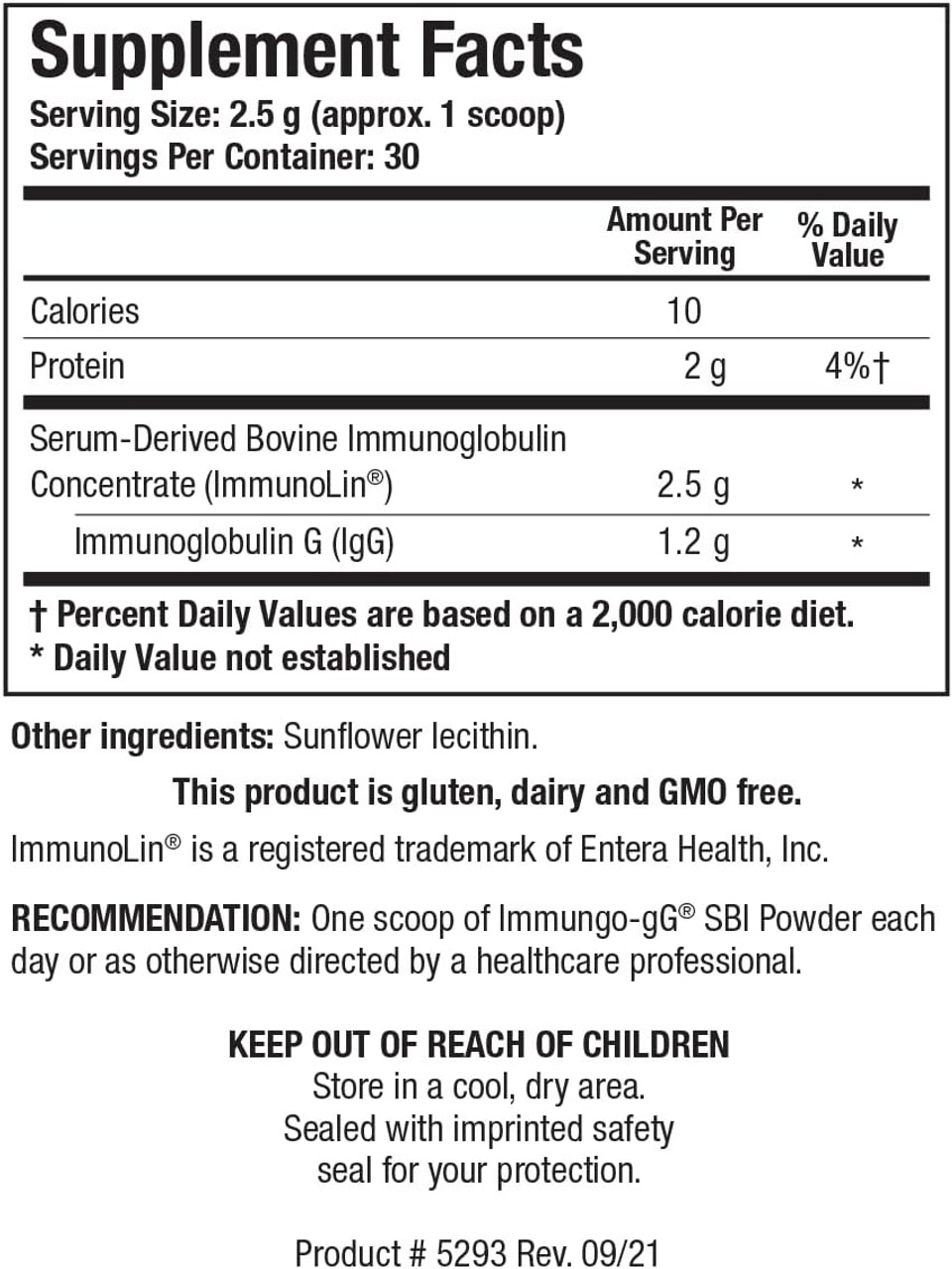 Biotics Research Immuno-Gg Sbi Powder Easy-To-Mix Powder Formula, Ultimate Igg, Complete Gut Health And Immune Support, Dairy Free, Immunoglobulin Concentrate - 2.6 Oz