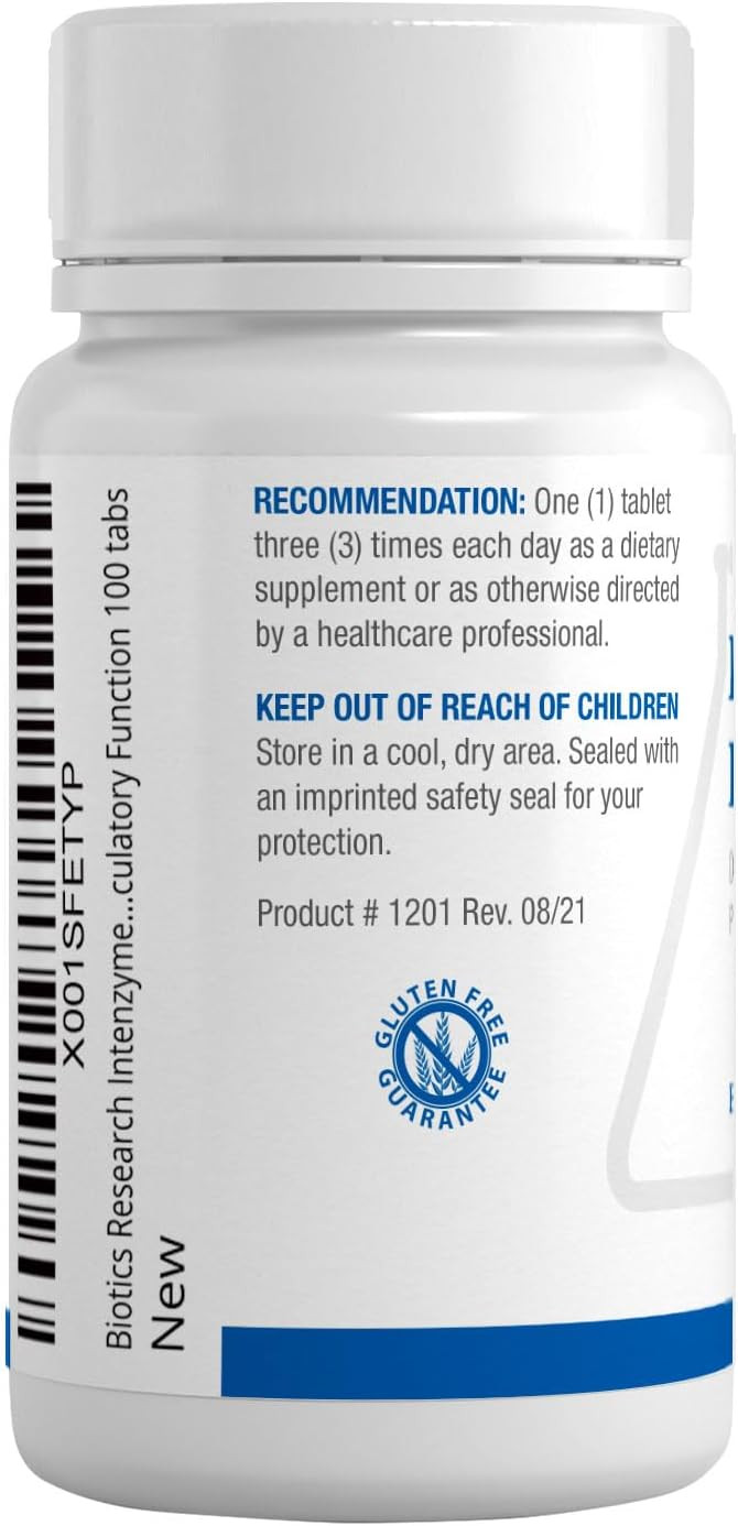 Biotics Research Intenzyme Forte Proteolytic Pancreatic Enzymes, Pancreatin, Bromelain, Papain, Lipase, AmylaseSupplement Supports Healthy Protein DigestionImmune & Circulatory Function 100 Tablets