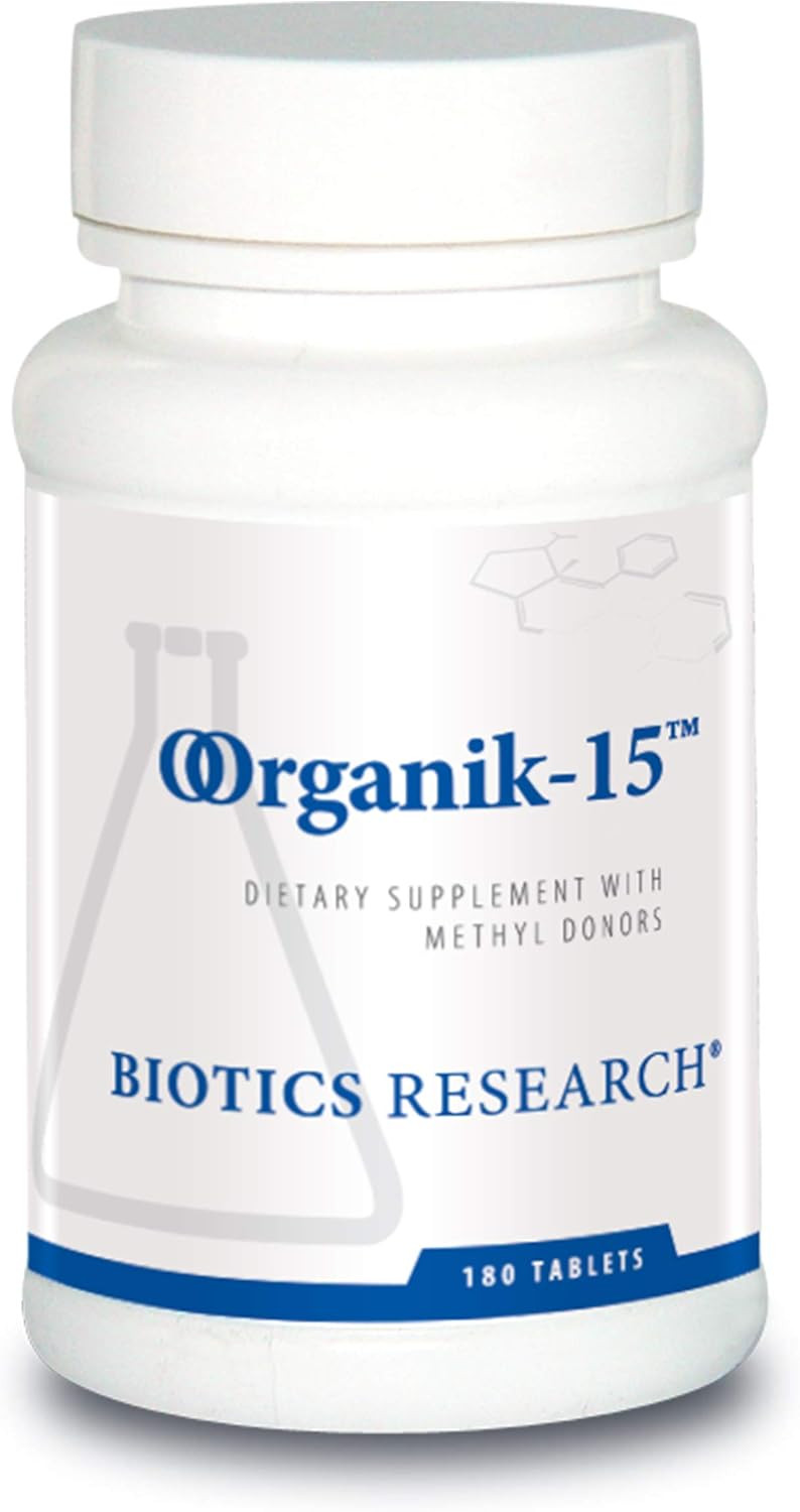 Biotics Research Organik 15 Methyl Donors And Acceptors Dimethylglycine, Enhances Oxygen Utilization, Potent Antioxidant Activity, Athletic Performance, Supports Muscle Strength 180 Tablets