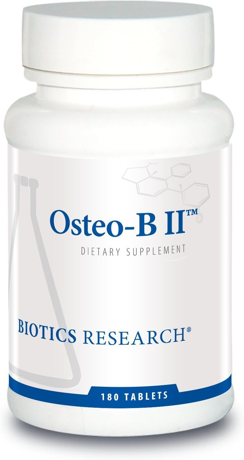 Biotics Research Osteo B Ii Optimal Bone Health Support, Healthy Aging, Camg, Easy To Swallow Tablet, Purified Chondroitin Sulfates, 180 Tablets