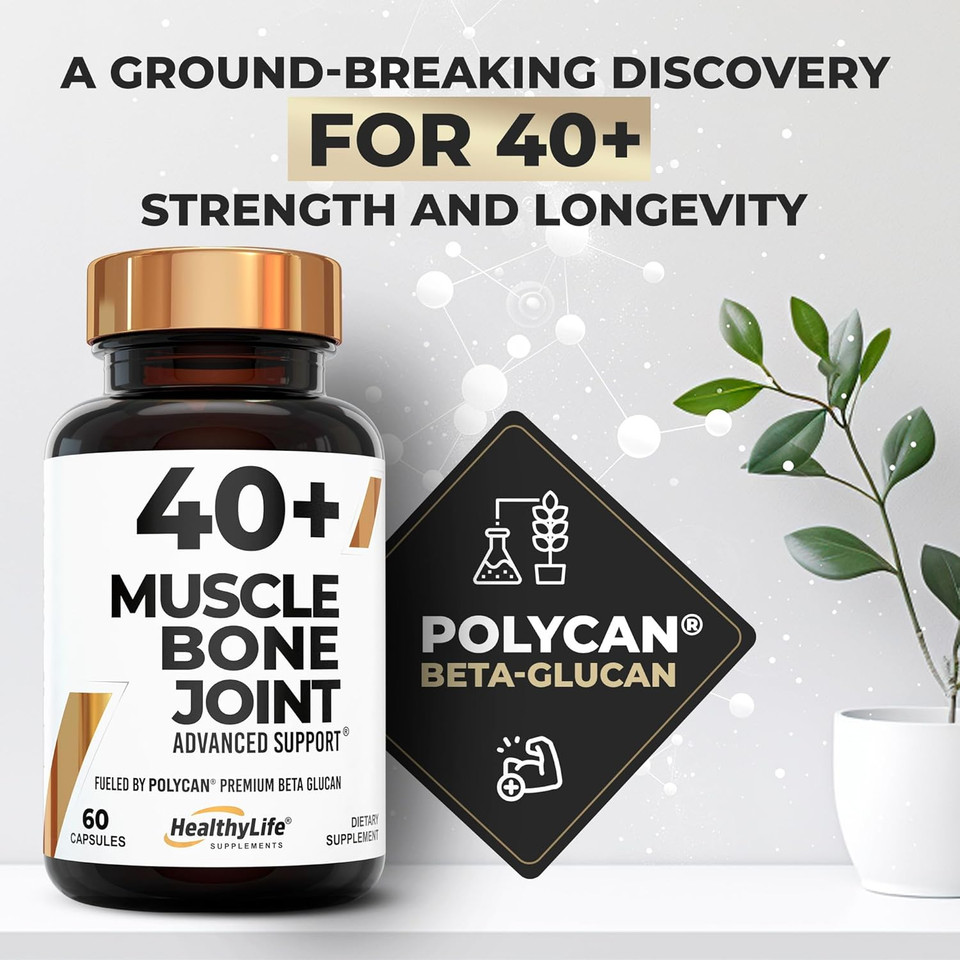 Prevents Muscle Loss And Supports Bone, Joint, And Immune Health  Powered By Clinically Proven Polycan Fermented Beta-Glucan (60 Capsules)