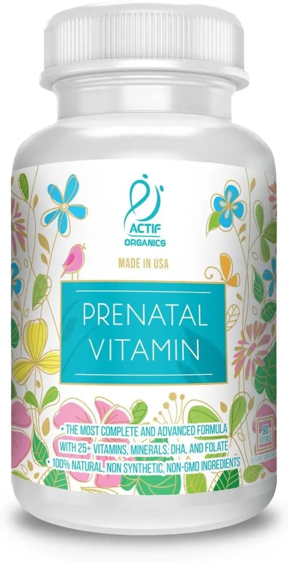 Actif Organic Prenatal Vitamin With 30+ Organic Vitamins, 100% Natural, Dha, Epa, Omega 3, And Organic Herbal Blend - Non-Gmo, 90 Count, 2024 Formula Actif Organic Prenatal Vitamin With 30+ Organic Vitamins, 100% Natural, Dha, Epa, Omega 3, And Organic Herbal Blend - Non-Gmo, 90 Count, 2024 Formula