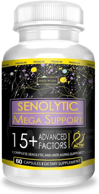 Actif Senolytic Support With 15+ Advanced Factors  Non-Gmo, Fast-Acting, Made In Usa, 60 Count