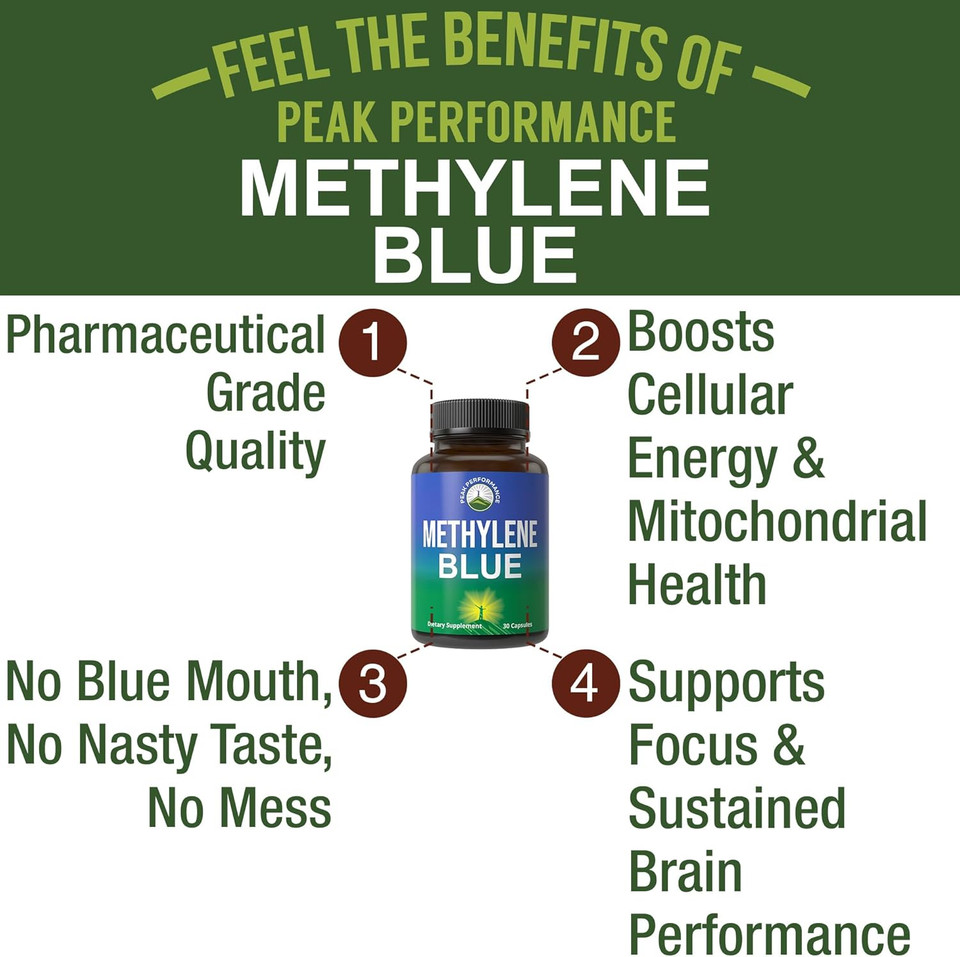 Methylene Blue Drops Ultra High Purity Pharmaceutical Grade Supplement For Humans. Vegan Methylene Blue Liquid Drops For Better Absorption. Support Memory, Focus, Clarity, And Healthy Aging