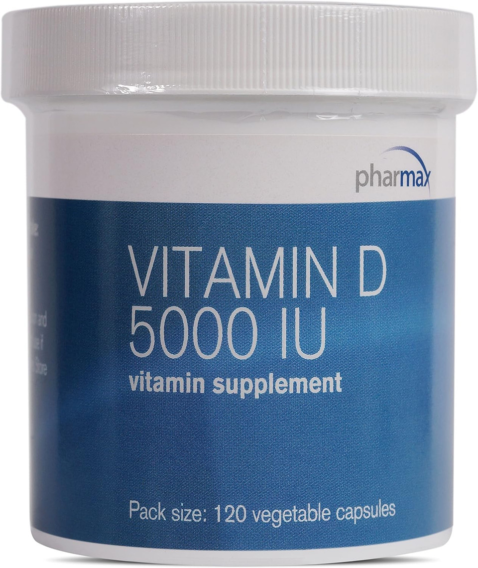 Pharmax Vitamin D 5000 Iu | Supports Healthy Bones And Teeth, And Absorption Of Minerals | 120 Capsules