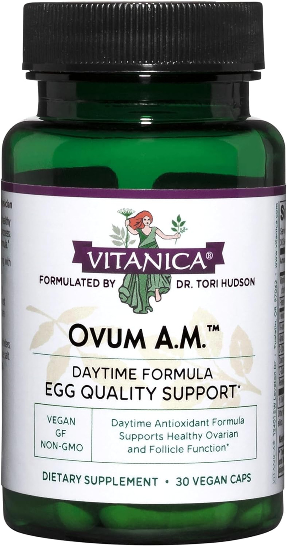 Vitanica Ovum A.M. - Egg Quality Support With Vitamin D3, Alpha Lipoic Acid & Coq10 - Works Best With Ovum P.M. - Herbal Dietary Supplements - Lady - 30 Vegan Caps