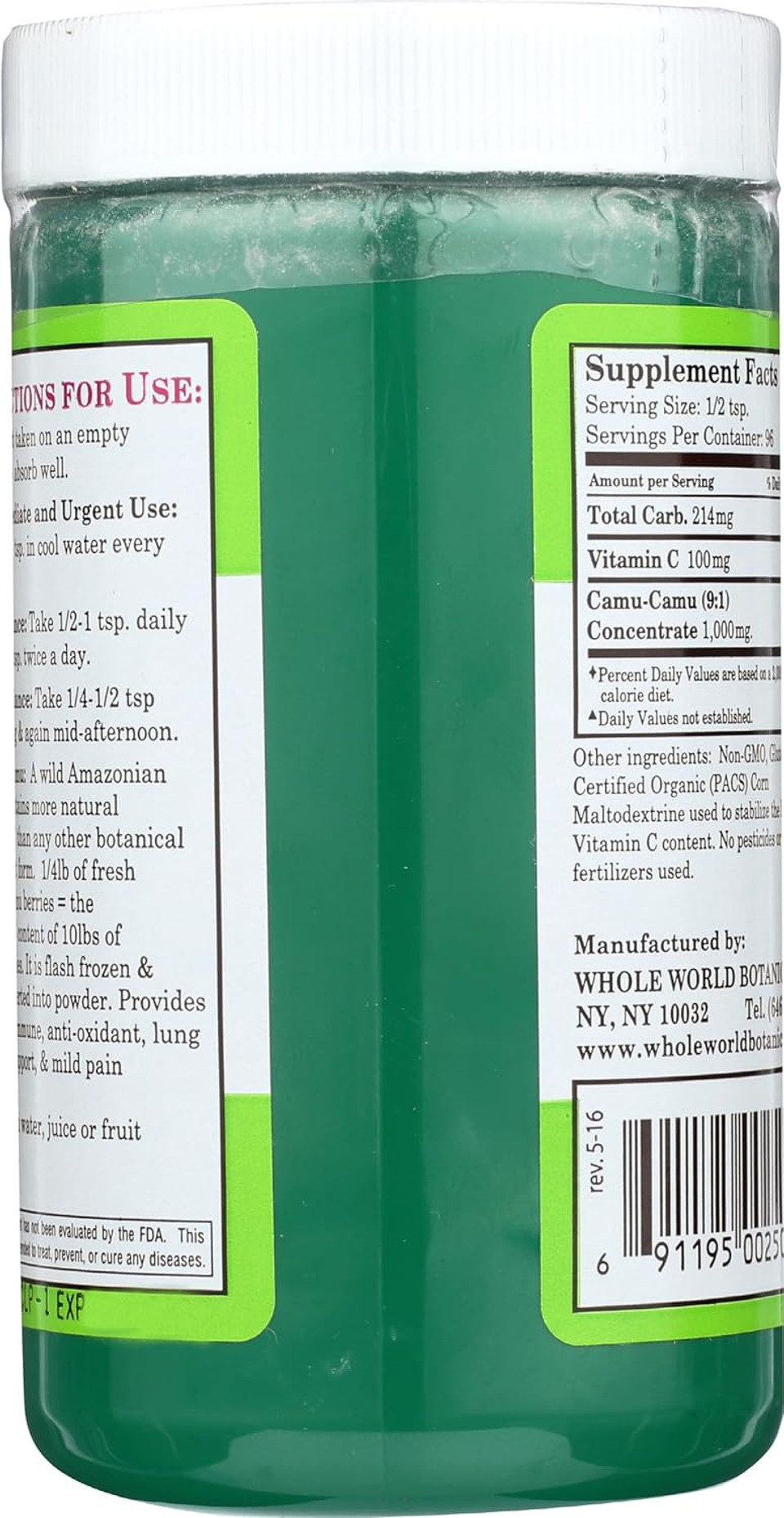 Whole World Botanicals Royal Camu Powder, 3.5 Oz