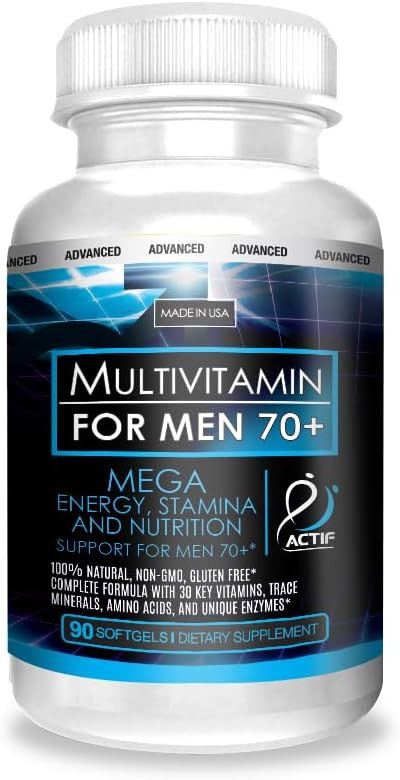 Actif Multivitamin For Men Age 70+ With 30 Advanced Factors  Non Gmo, Made In Usa, 90 Count