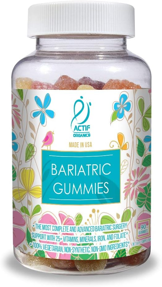 Actif Organic Bariatric Gummies With 25+ Organic Vitamins And Minerals For Bariatric Surgery, Advanced Formula  Non Gmo, 90 Count