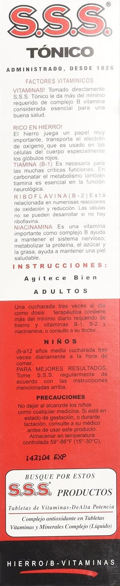 Sss Tonic Liquid 20 Oz