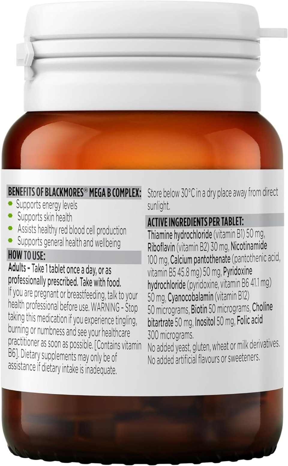 Blackmores Mega B Complex 31 Tablets
