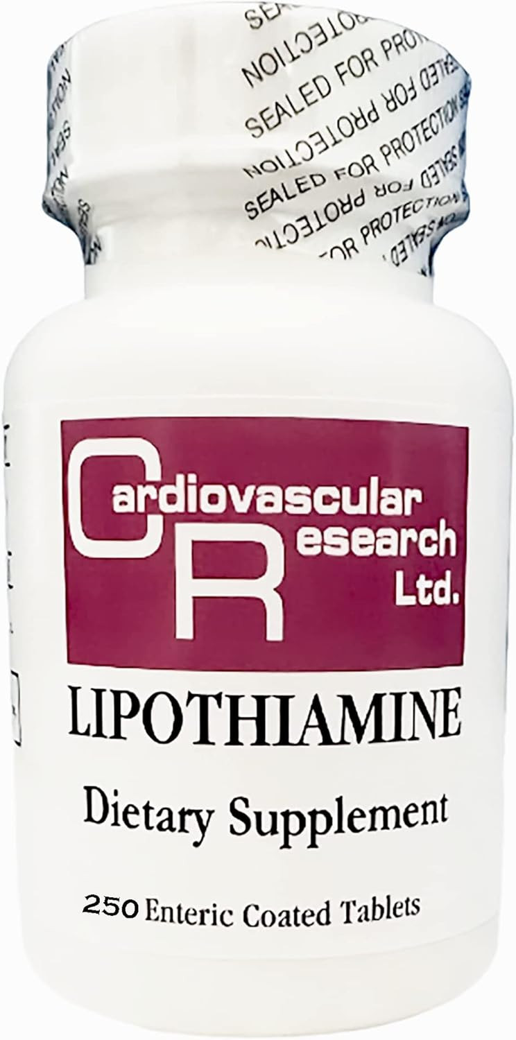 Cardiovascular Research Lipothiamine B Supplement 120 Tablets - Vitamin B1 Now With Alpha Lipoic Acid - 2 X 60 Count