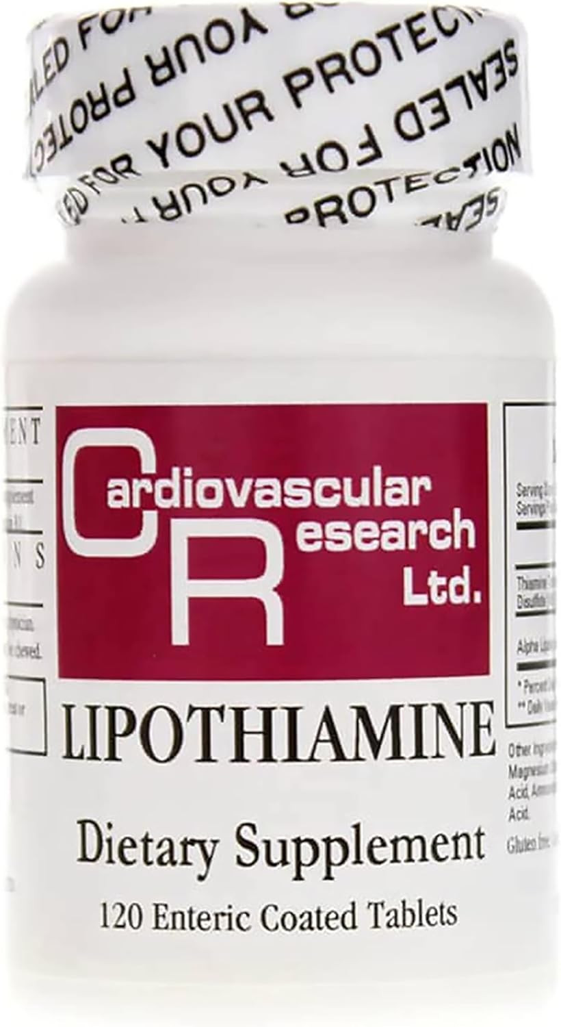 Cardiovascular Research Lipothiamine B Supplement 240 Tablets - Vitamin B1 Now With Alpha Lipoic Acid - 2 X 120 Count